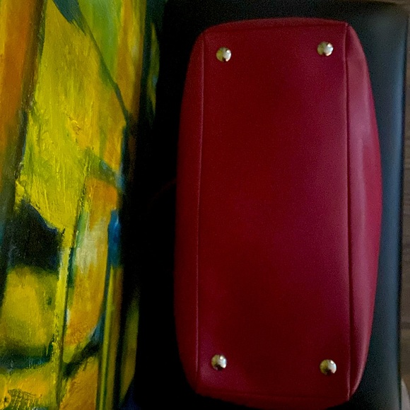 Coach tote deep red like new condition - Picture 4 of 14